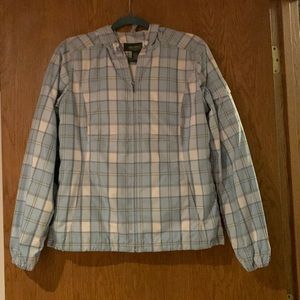 Eddie Bauer size small lightly lined plaid windbreaker